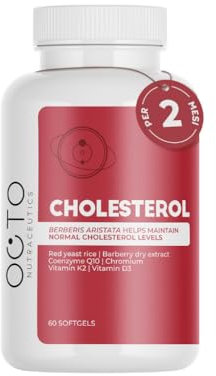 Levito di Riso Rosso con Monacolina K, Berberina, Coenzima Q10, Cromo, Vitamine K2 e D3 – Capsule di Riso Rosso – Favorisce i Livelli Normali di Colesterolo LDL – 60 Capsule – Cholesterol