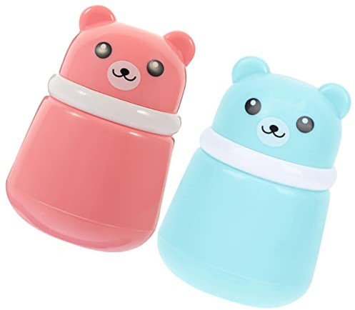 HAPINARY Set 2 Tarros de Polvos de Viaje Borla para Ñiño, Recipiente Práctico y Seguro para Talco, Dispensador Fácil de Usar, Plástico Duradero, Adecuado para Viajes y Cuidado Infantil
