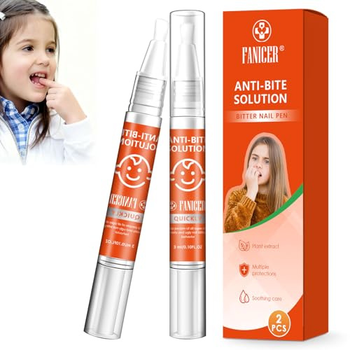 2er Pack Bitterer Stift gegen Nägelkauen, Anti Fingernägel kauen Stift,Bitterer Nagelstift,nägelkauen stoppen,Hilft Gewohnheiten Nägelkauen abzulegen,Für Kinder und Erwachsene,Orange