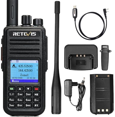 Retevis RT3S DMR Radio, Digital/Analog Amateur Radio, Handheld Radio with GPS and APRS, Supports OpenGD77, Compatible with MOTOTRBO Tier Ⅰ & Ⅱ, TDMA, 3000 Channels Amateur Radio (1 Piece, Black)
