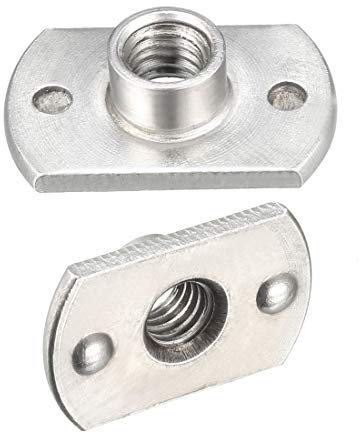 sourcing map 25 Stück M6 Kohlenstoffstahl Plattensockel T-förmig 2 Projektion Schweißmuttern