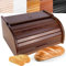 Creative Home Braun Brotkasten Holz | 38 x 28,5 x 17,5cm (+/-1cm) | Perfekte BrotBox für Brot Brötchen Kuchen | Brotkiste mit Roll-Deckel | Natürliche Brot-Kiste | Brotbehälter für Jede Küche