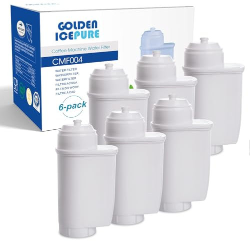 GOLDEN ICEPURE Wasserfilter Kaffeevollautomat für Siemens® Wasserfilter EQ Series, EQ3/EQ6/EQ9, EQ500, S700, Brita® Intenza 575491, Bosch® TCZ7003, TCZ7033, NSF-zertifizierter, 6 stück