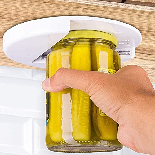 Tuoservo burköppnare för svaga händer, burköppnare under skåp, greppburköppnaren – öppnas enkelt alla storlekar/typer av lock, köksredskap för svaga händer och äldre med artrit (1 del)