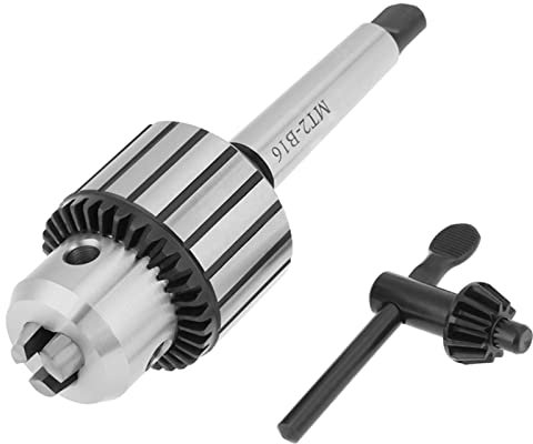 MT2 Woodturning Lathe Drill Chuck, Key Type Lathe Rotary Tool Chuck B16 1-13mm Capacity with Connecting Rods, CNC Milling Tools Accessories for Rotary Hammer