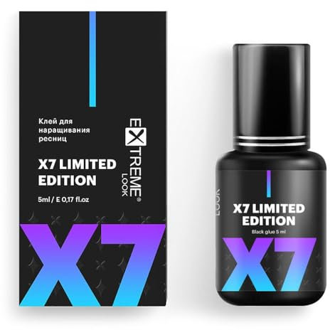 Colla Professionale per Extension Ciglia EXTREME LOOK X7 5ml | Adesivo Ciglia Finte Resistente e Veloce | Adesione in 1 sec. | Durata fino a 8 settimane | Universale | per One to One e Volume |