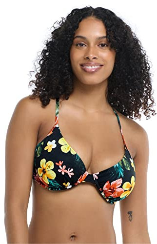 Body Glove Women's Solo Underwire D, Dd, E, F Cup Bikini Top Swimsuit, Tropical Island, E