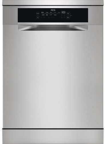 AEG 7000 Series Freestanding Dishwasher FFB74707PM, 60cm, 14 Place Settings, AirDry Technology, MaxiFlex Drawer, Delay Start, GlassCare SatelliteClean, dB44, 850x598x603mm, Stainless Steel, Class C