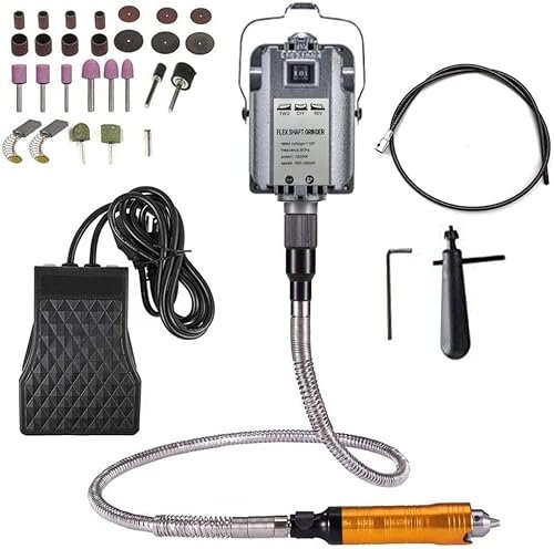 1200W Outil Rotatif De Meuleuse à Arbre Flexible Sculpteur électrique, Rotation Avant Et Inversée, Kit De Réparation De Bijoux Travail Métaux, Arbre Flexible En Métal, Avec Arbre Intérieur De Rechange