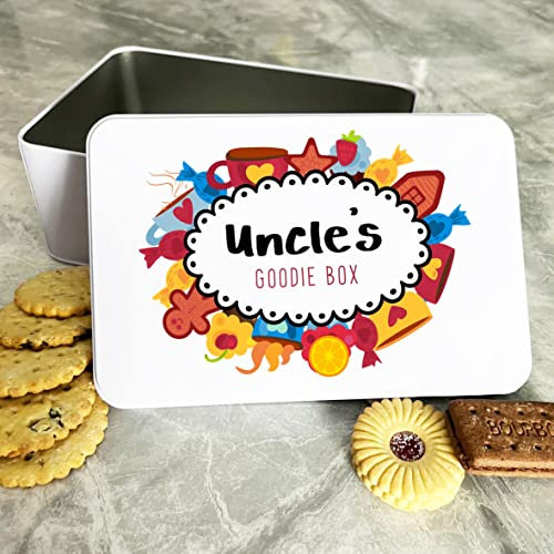 Fingerprint Designs Uncle's Goodie Box Sweets Gift Cake Biscuits Sweets Treat Tin - Birthday Present Idea - Birthday Gift