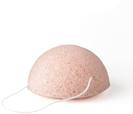 J&L Naturals Konjac Sponge | Exfoliating Face & Body Sponge for All Skin Types | Gentle Scrub | Cruelty Free, Vegan, Natural, Sustainable (Cherry Blossom (for Normal/Dull Skin), 1-Pack)