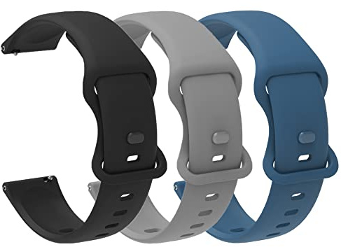 Compatible avec les bracelets de montre Timex Family Connect Senior, bracelet de montre classique à dégagement rapide de 20 mm, bracelet en silicone souple pour montre Timex Family Connect Senior (lot