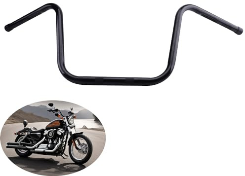 AIRCMT 12'' Rise,1'' Wide Handlebar Ape Hanger,34-1/2'' Width For Harley Softail,Softail Springer,Bad Boy,Heritage Springer, Golss black