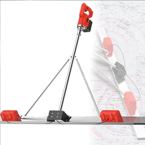 URJWAN Elektroschaber FüR Beton, Vibrationsset FüR Betonestrich, Erzielen Sie Eine Glatte ZementoberfläChe Mit Dem Batteriebetriebenen Nivellierlineal,2batteries-1.5M