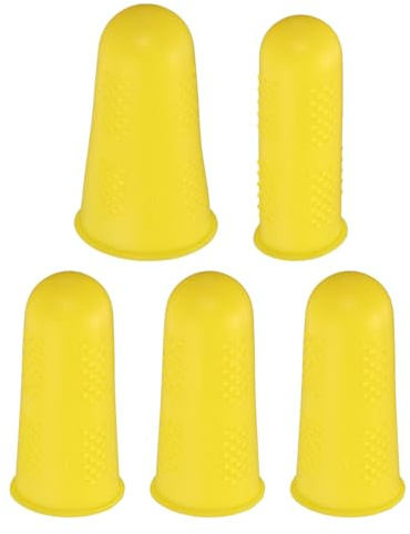 QUARKZMAN 10 st Gummi Fingrar Finger Skydd Silikon Fingrar Barnsängar Fingrar Handskar Skydd För Hemmakontor Skrivbord Tillbehör Gitarr 3 Storlekar Gul