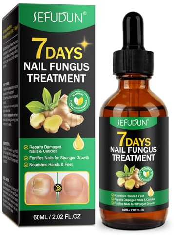 Tratamiento de Hongos en las Uñas, Tratamiento de Hongos en las Uñas de Jengibre para Uñas de Manos y Pies, Solución Multiusos para Uñas Decoloradas, Uñas Dañadas y Uñas Gruesas de los Pies, 60ml