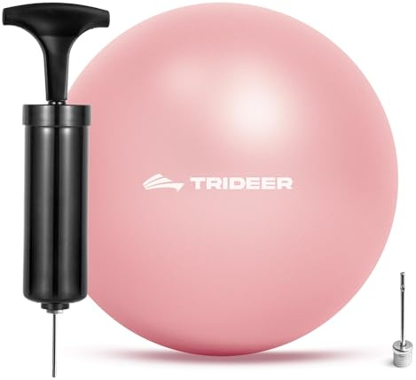 Trideer Pilates Ball 7-8 in with Pump, Small Exercise Therapy Ball for Yoga, Barre, Core Strength, AB Workouts, Physical Therapy