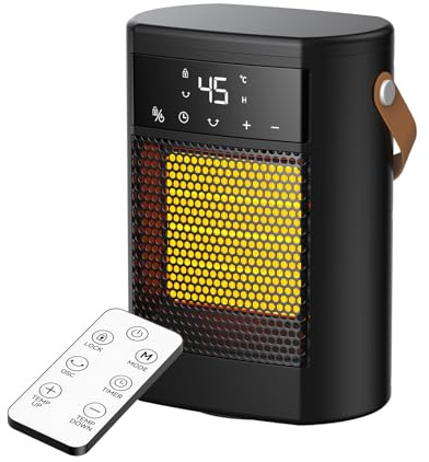 Stufe Elettriche a Basso Consumo: 2000W Stufette Elettriche, Riscaldamento Rapido 3s, Oscillazione 70°, Termostato Intelligente, Mini Riscaldatore Elettrico Portatile per Casa Ufficio Camera da Letto