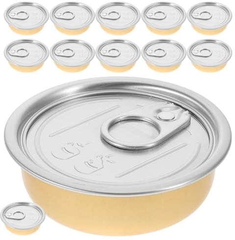 BESPORTBLE 12 Latas Vacías De Aluminio Con Tapa Para Almacenamiento De Alimentos Postres Y Pasteles Recipientes Resistentes Y Reutilizables Para Cocina Y Despensa 2.75X2.75X0.86In