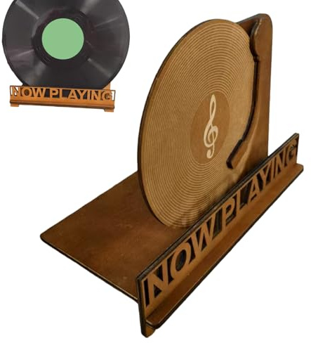 Miyanvuo Supporto per Dischi in Vinile | Portadischi in Legno | Supporto Archiviazione Vinili,per Collezionisti Soggiorno Sala Musica Decorazione Casa Studio Arredamento