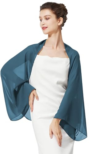 BEAUTELICATE Chal Cape Mujer Fiesta Gasa Bufanda Estola Verano para Novia Bodas Invitada Elegante Ligero