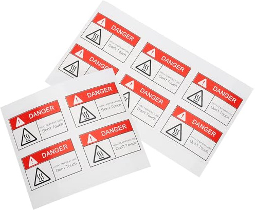 Veemoon Lot de 10 Autocollants D'avertissement de Haute Température 60x40 Mm, Étiquettes Adhésives de Sécurité Résistantes, Panneau Avertissement Surfaces Chaudes, Signalisation