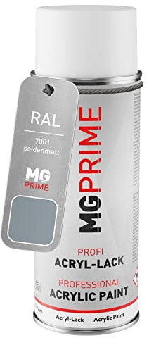 RAL 7001 Gris argent/Silver grey Bombe aérosol 400 ml mat satiné séchage rapide