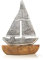Logbuch-Verlag Segelboot Segelschiff Metall stehend 17 x 5 x 23 cm Silber - Deko Geschenk maritim - Schiff Boot Segeln
