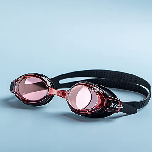UU19EE Swimming Goggles for Men Women Anti-Fog UV Protection Mirrored Adult Swim Goggles No Leak Swimming Glasses (Pomegranate Red)