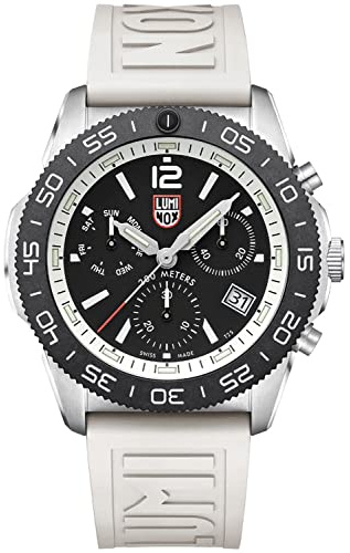 Luminox män analog schweizisk kvartsklocka med gummirem XS.3141, Vitt, Modern