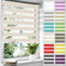 Allesin Doppelrollo schnurlos Klemmfix ohne Bohren Duo Rollos für Fenster, 120x120cm (BxH), Natur, Drücken Und Ziehen Springrollos Klemmrollo Fensterrollo ohne Schnur lichtdurchlässig & Blickdicht