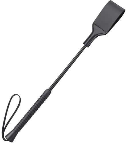 YUQGAOP 18 Inch Horse Whip, Premium Riding Crop Horse Whip for Equestrian Sports,Black, with Non-Slip Handles