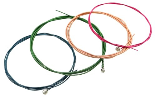 Alnicov 4 cordes de basse cordes arc-en-ciel coloré ensemble de cordes en acier pour basse acoustique, pièces de rechange de basse électrique