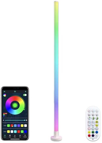 ANTELA Lampade da Terra LED 9W, Piantana Lampada Terra Fai da te RGB Multi-coulor, Dimmerabile con Telecomando, Timer, per Soggiorno Camera da Letto, Sala Giochi, Cinema di Casa