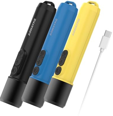 aswayke Rechargeable Electronic Whistle Set: 125dB Max Sound,6 Adjustable Volumes,3 Sound Options,600mAh Battery,IPX4 Rated - for Coaches,Sports and Teachers
