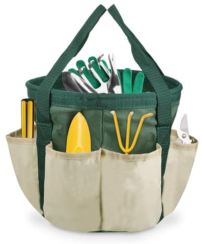Yimomoyi Sac d'Organisateur d'Outil de Jardin avec Poches, Sac de jardin pour outils jardinage d'outils jardinage avec toile Oxford imperméable Avec chiffon, Sac à Outils de Jardin Pliable