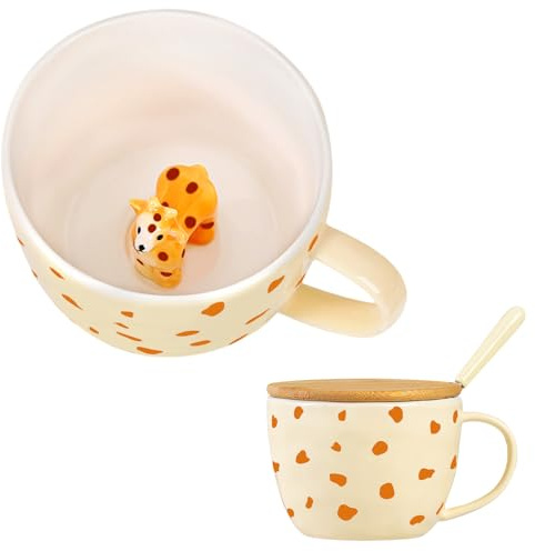 BigNoseDeer Cadeaux pour femmes Girafe 3D Tasse Cadeaux de Noël Cadeau d'anniversaire pour femmes Tasse à café Drôle Tasses d'automne Girafes Cadeaux de Noël pour petite amie fille sœur épouse maman