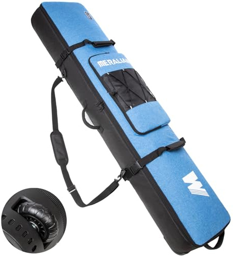 MERALIAN Snowboard Bag with Wheels,Padded Snowboard Bags for Air Travel | Rolling Snowboard Bag for Single Snowboard and Snowboard Boots,Available Length in 160cm and 170cm.