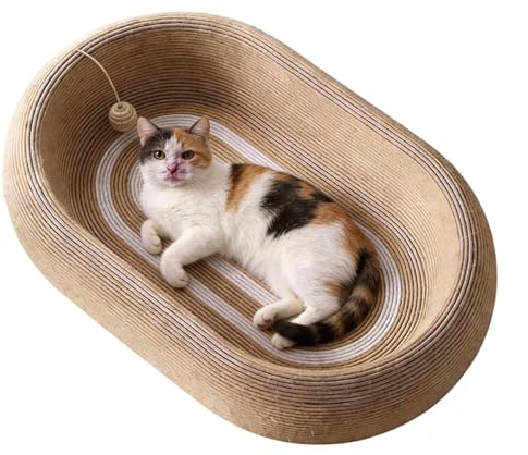 Griffoir en sisal 2 en 1 pour chat, griffoir en sisal, tapis à griffer pour griffer les griffes et se reposer 60 x 40 x 12 cm pour que tous les chats puissent jouer et se détendre (version générale