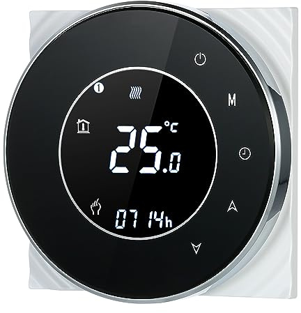 Decdeal Wi-FI Thermostat Programmable Thermostat d'Ambiance Intelligent sans Fil avec Écran LCD Tactile - Noir