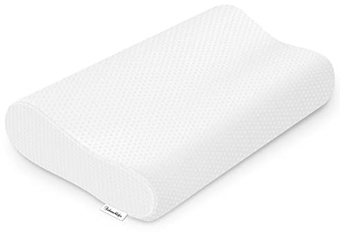 Siebenschläfer höhenverstellbares Nackenstützkissen - Nackenkissen in Wellenform - Kopfkissen (60 x 35 x 13/11cm)