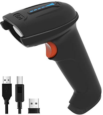 Tera Lettore di codici a barre 1D 2D QR senza fili 2,4 GHz + cavo USB 2,0, lettore di codici a barre 5 mil risoluzione 100 m, supporto scansione dello schermo, D5100