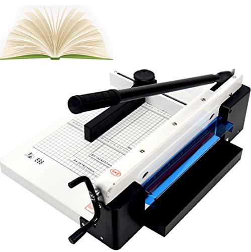 CYMYYDS A4 Hebelschneider Papierschneider aus Metall, Manueller Stapel-Papierschneider mit Automatischer Sicherheits Sicherung, für Foto, Pappe und Papier,White