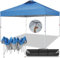 COBIZI Pavillon 3x3 Wasserdicht Stabil Winterfest mit Entlüftung,UV-Schutz 50+ Faltbarer Popup Pavillon,Höhenverstellbar Partyzelt für Strand, Gartenparty, Camping, Blau