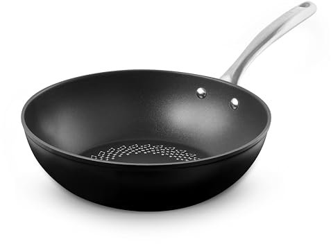 Tower T900306 SmartStart Ultra Forged 28cm Aluminium Wok with Easy Clean Aeroglide Non-Stick, 15x Stronger, Induction Compatible, Oven Safe up to 220°, Long Lasting, PFOA Free