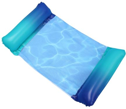 Simbassäng, flytande vattenmadrass, pool, uppblåsbar flytande vilstol, simbassäng, flytande hängmatta, pool, solstol, uppblåsbar madrass, flytande luftsäng för pool, sjö och strand (grön)