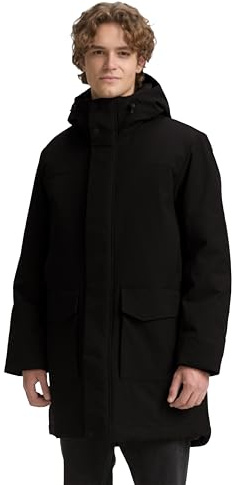 TOM TAILOR Denim Uomo 1046899 Parka, 29999-Black, S, 29999 - Black, S