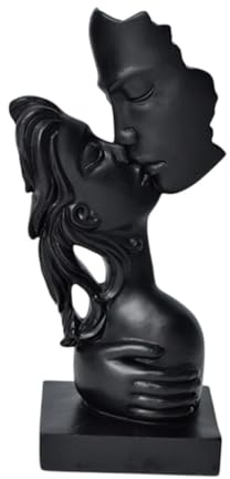 Panoramica del Viso Scultura Statua di Baci Statue Statue di Arte di Valentino Regal di Amore figurato Ornamento per Soggiorno, Nero