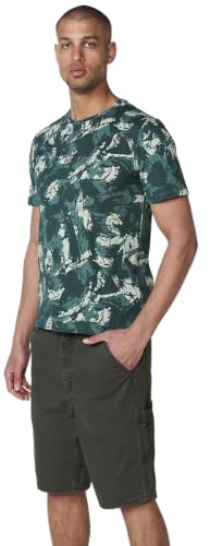 Koroshi Camiseta Hombre Manga Corta Cuello Redondo Estampada