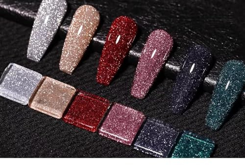 Born Pretty UV Nagellack Reflektierend Glitzer Gel Nagellack Funkelnd Glänzend Disco DJ UV Lack LED Soak off Manicure Gel Lacquer Varnish